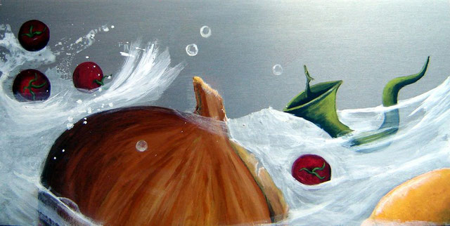 "Wasserbad VI - Acryl auf Edelstahl