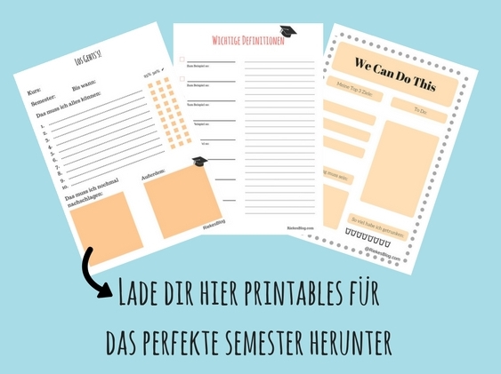 Lade dir hier deine Printables für das perfekte Semester herunter