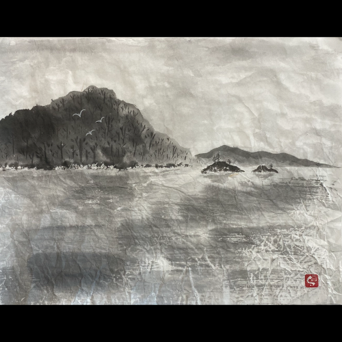 #sachi-studio　#sumi-e　#Ine Bay　#伊根湾　#Japan　#日本