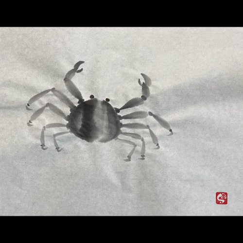 #sachi-studio　#sumi-e　#crustacean　#甲殻類　#crab　#蟹　#カニ