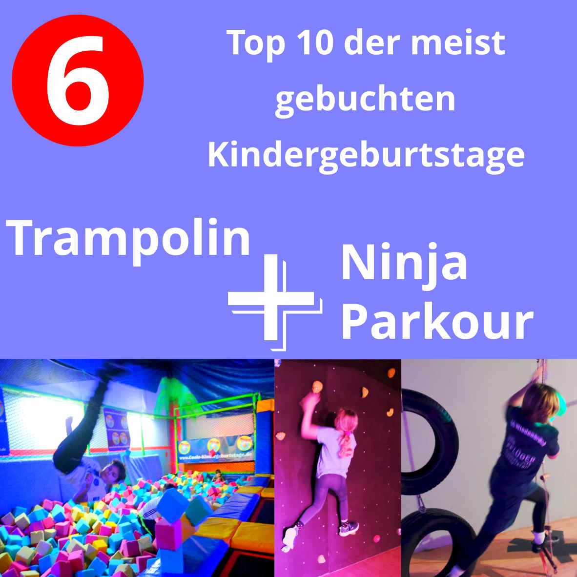 Bester Geburtstag mit Trampolinhalle + Ninja Kletter Parcours