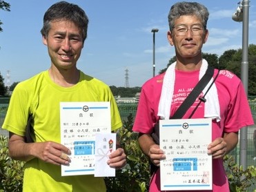 「35男子の部」優勝:小久保・江藤ペア (一心フランダース)