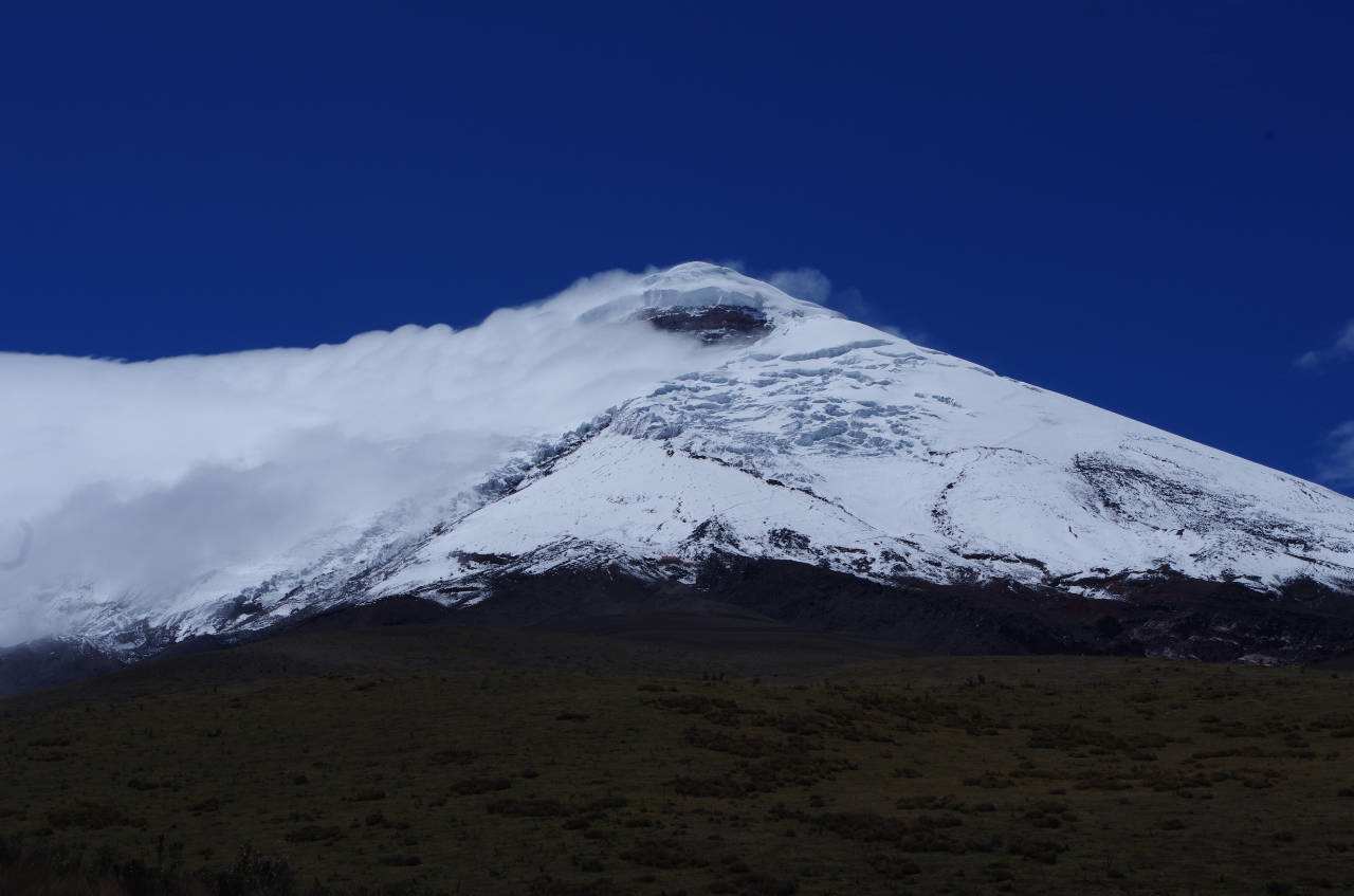 Cotopaxi, kaum waren wir da klarte der Himmel auf.