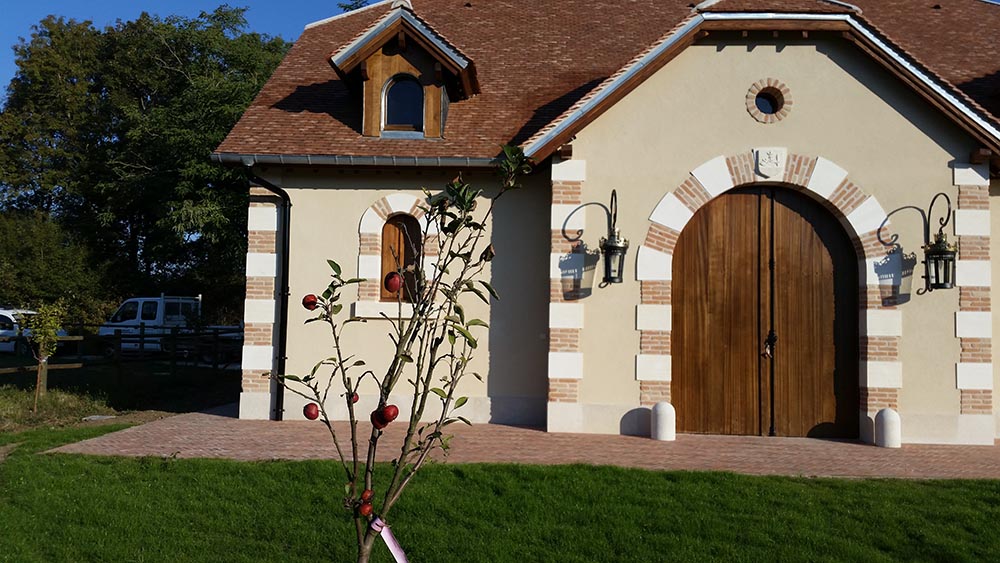 Construction des écuries du château, façade principale