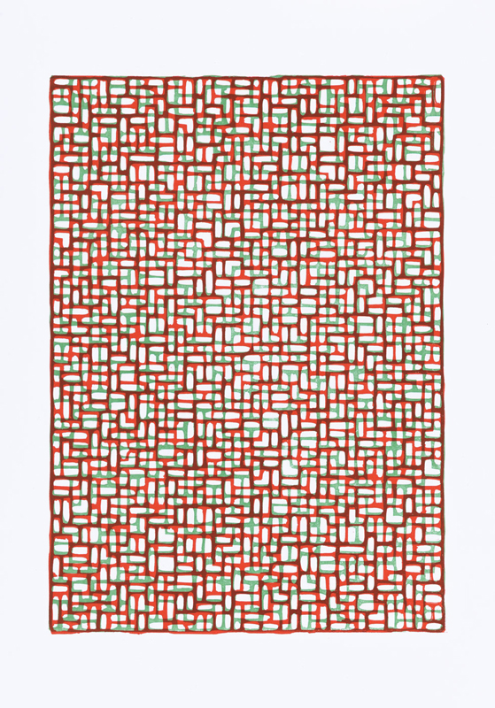 Gerhard Wichler: red/green. 2019. Linolschnitt