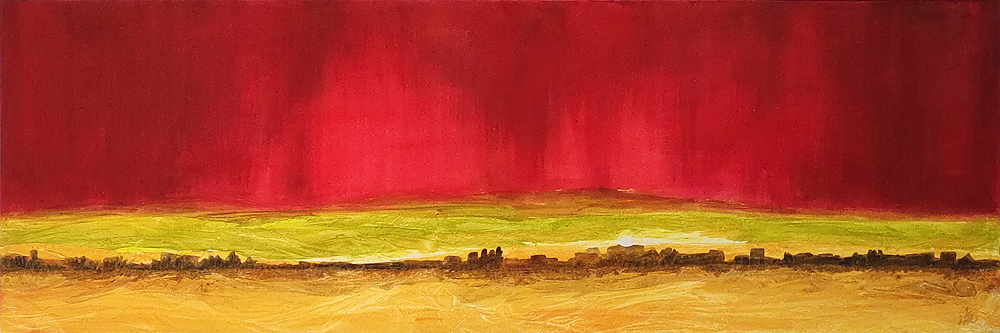 Nordlicht. 2024. Acryl. 50 x150 cm. 1100 €