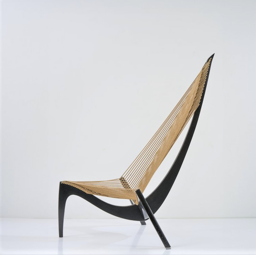  Jørgen Høvelskov Harp Chair, 1st Edition, Mfg. Jørgen Høvelskov, Denmark, 1963 