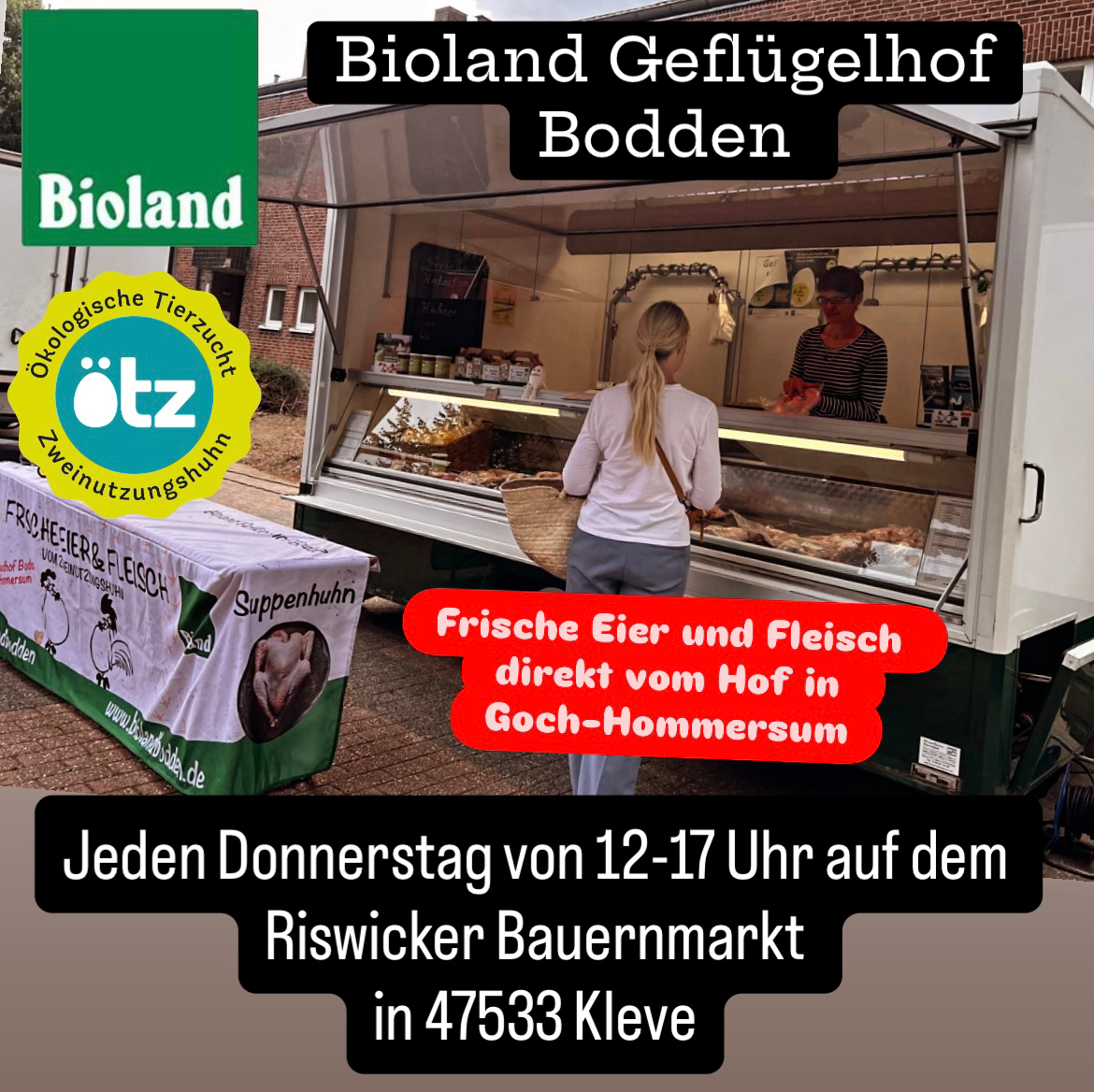 Ab sofort sind wir jeden Donnerstag auf dem Riswicker Bauernmarkt