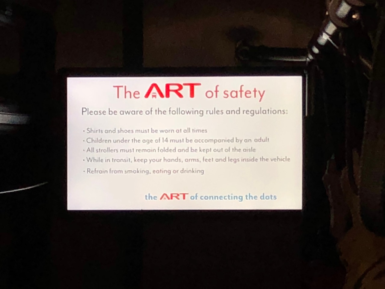 Instructions on the bus