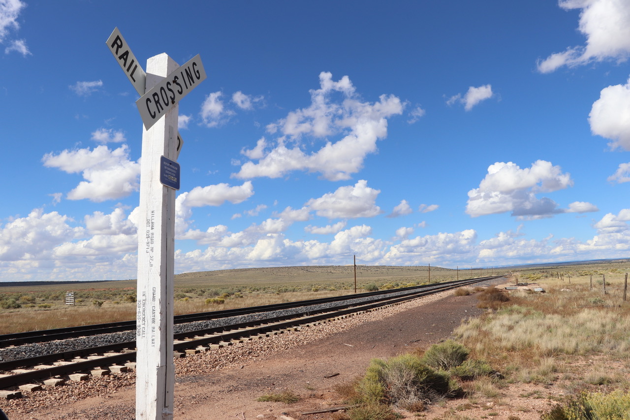 Railroad crossing in the middle of nowhere