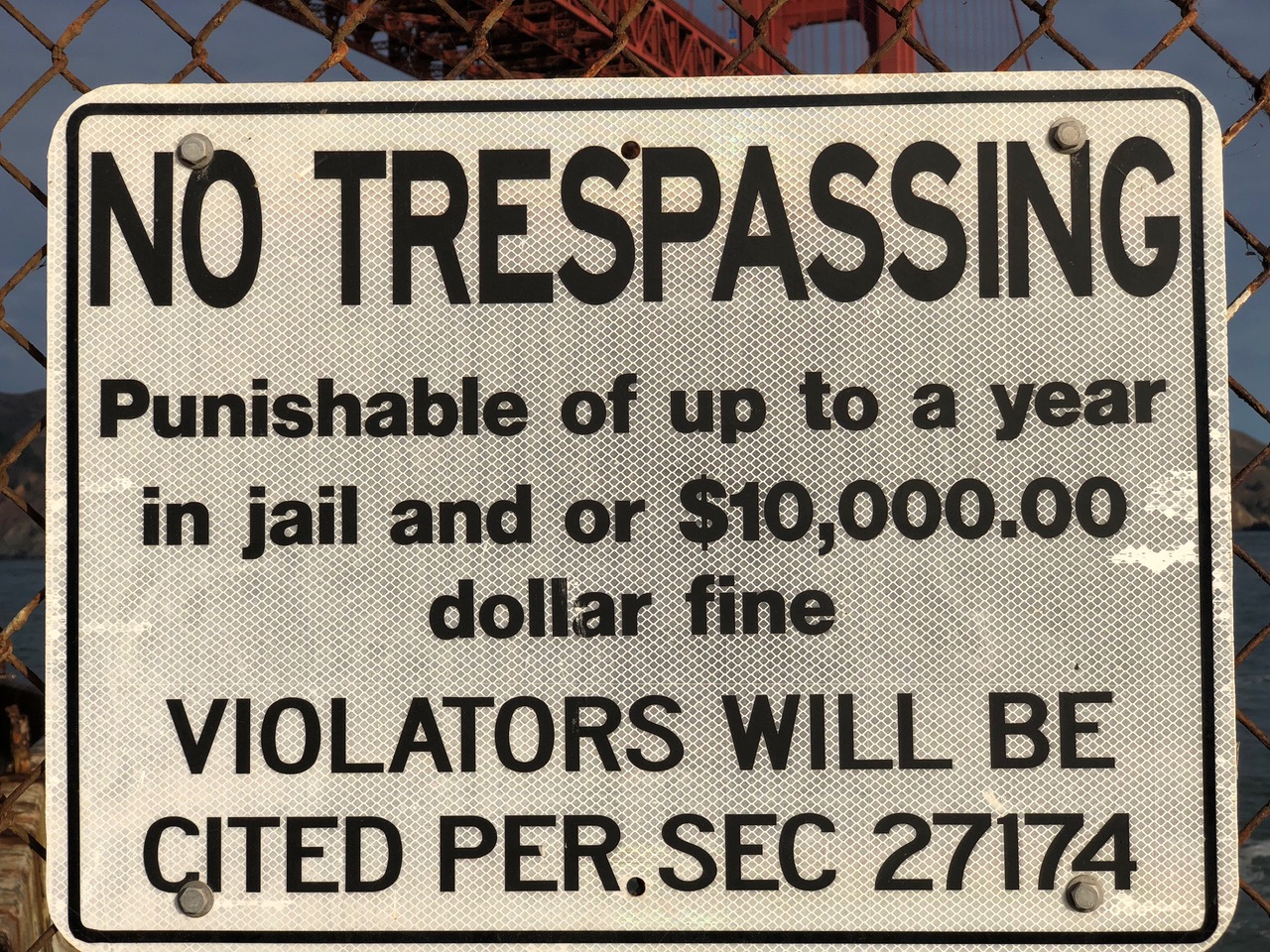 Sign under the Golden Gate Bridge...this was the end of my jogging route