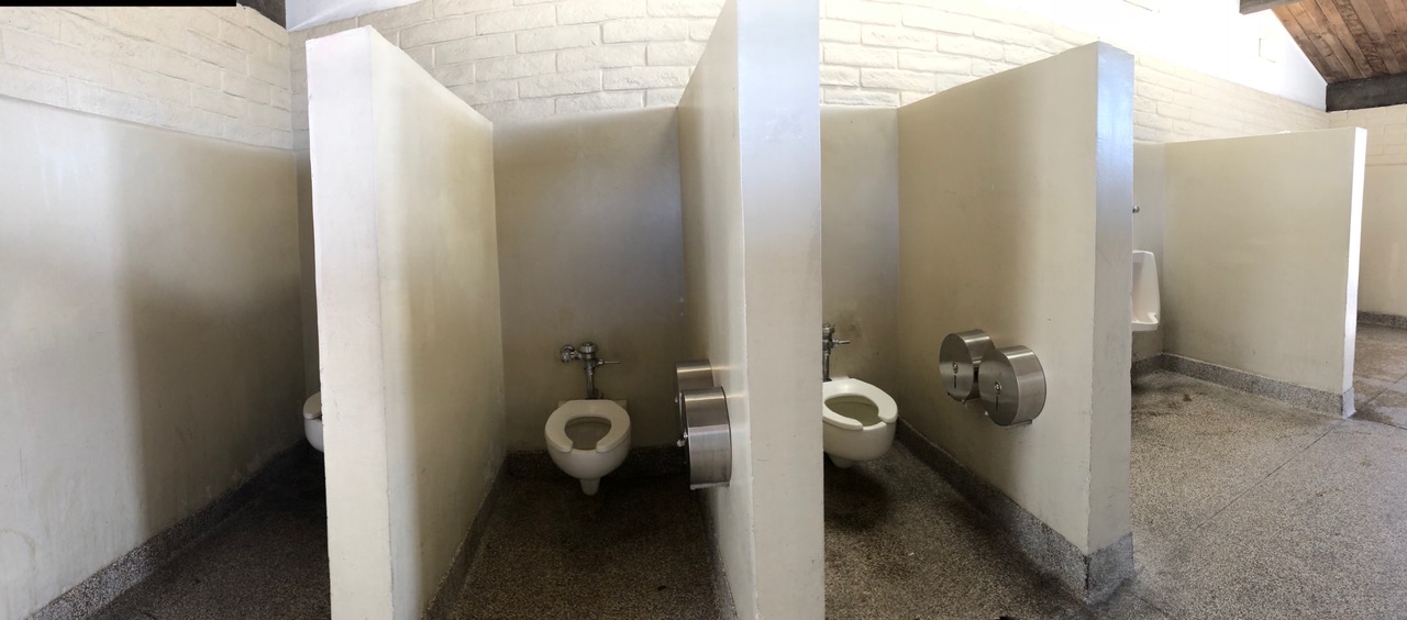 Mens Restroom...What's missing here?  (Toilet in Santa Barbara)