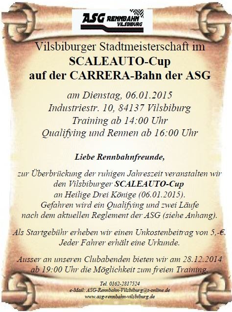 Die Ausschreibung und Einladung zu unserem Renntag.