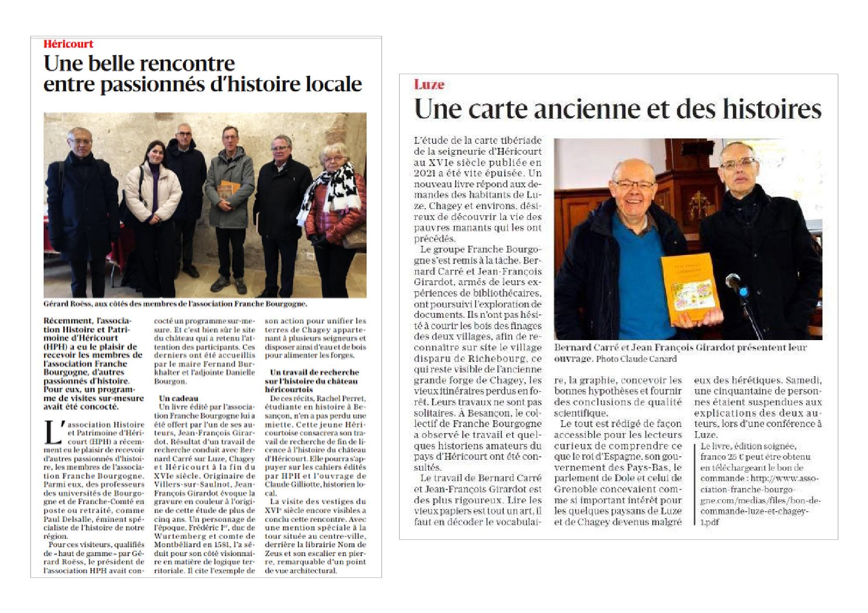 Héricourt, Luze et Chagey, L'Est Républicain, décembre 2023