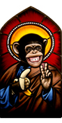 stained glass saint