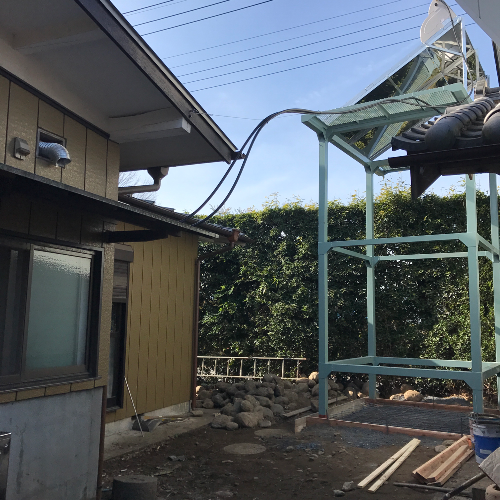 ◎長府製作所 KN-61 太陽熱温水器 エコワイター 棟こし架台 南向屋根用