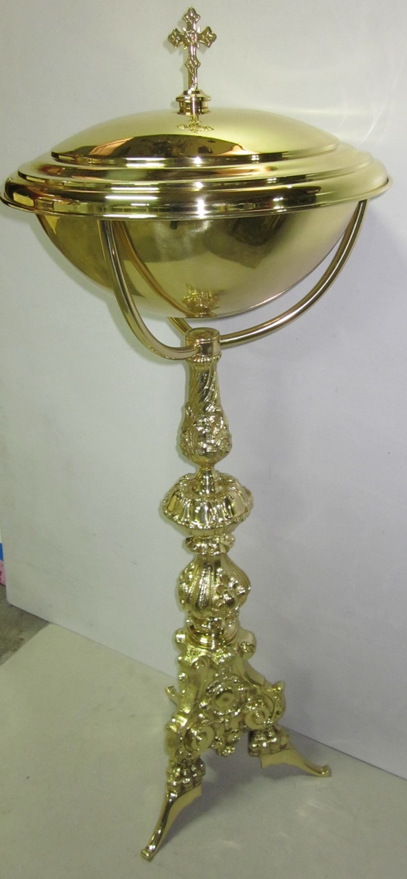 Pila Bautismal con pie soporte y tapa 42cm diam.