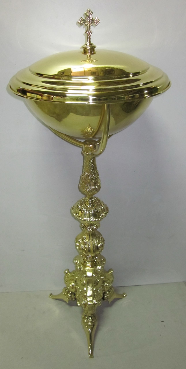Pila Bautismal con pie soporte y tapa 42cm diam.