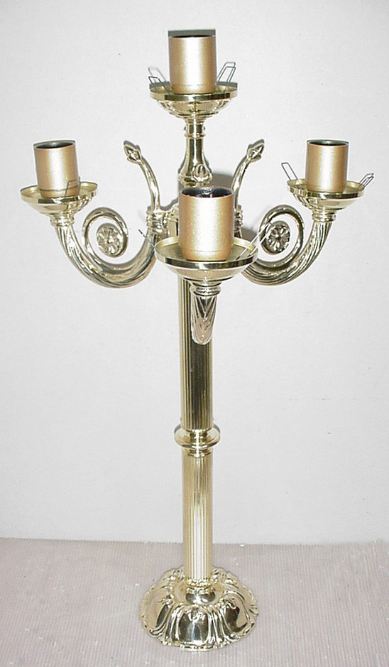 Candelabro Paso Procesional 4 luces, preparado para tulipas