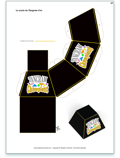 La réalisation du socle - Étape 1 - Imprimer le socle sur du papier épais au format A4 - https://www.tangram-champions.com