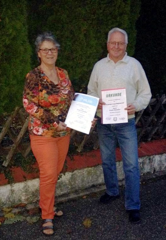 Ewald (40 Jahre im Verein) und Gretel Neumann (WLSB Silber; 40 Jahre im Verein)