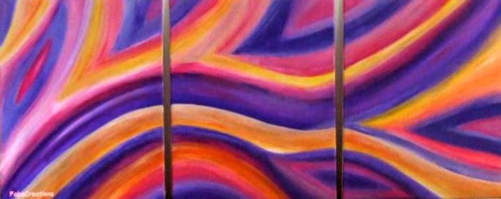 Schilderij 3-luik ROLLERCOASTER 3 x 40 x 50 cm