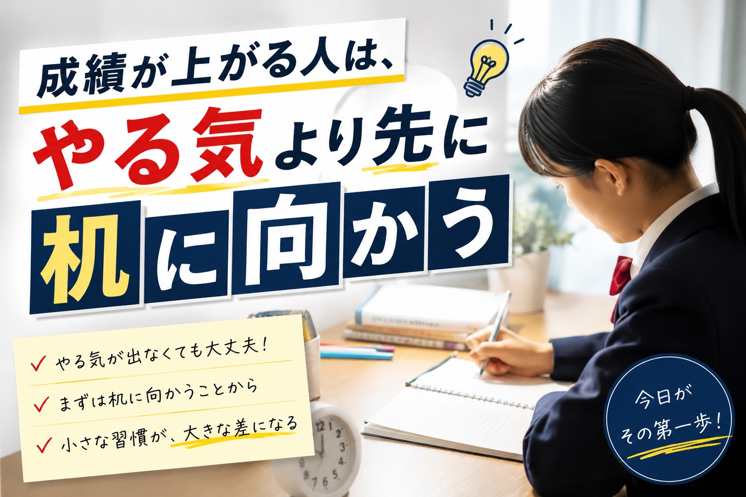 成績が上がる人は、やる気より先に机に向かう