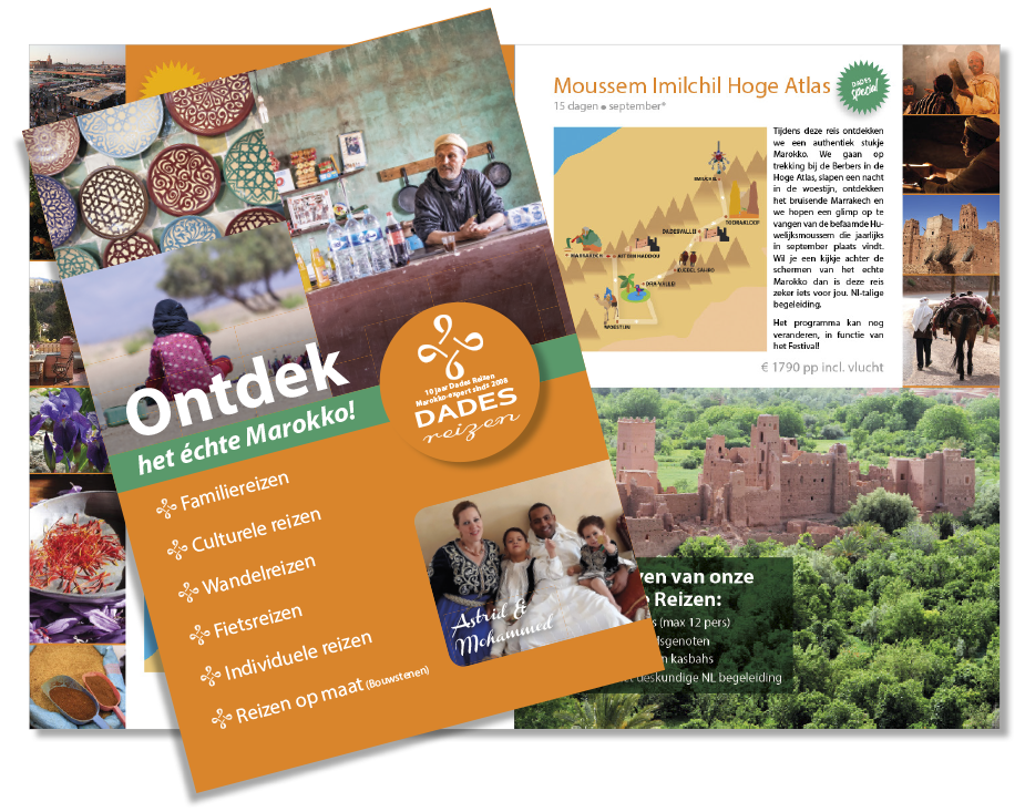 Dirk Van Bun Communicatie & Vormgeving - Lommel - Grafisch ontwerp - Opmaak - reclame - publiciteit - Vakantiebrochure Dades Reizen - Grafisch ontwerp & Illustratie