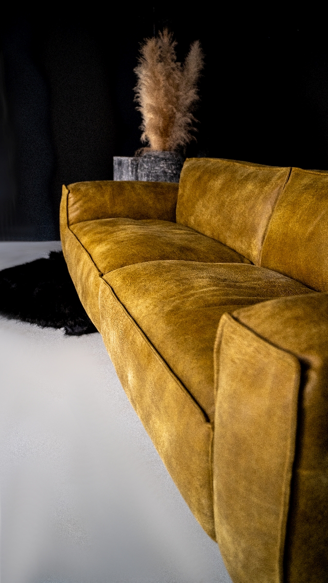 MÖBELLOFT Bugatti Designersofa Sofa dickem Vintage Leder für moderne Einrichtung in Wohnzimmer Foyer Büroeinrichtung und Restauranteinrichtung