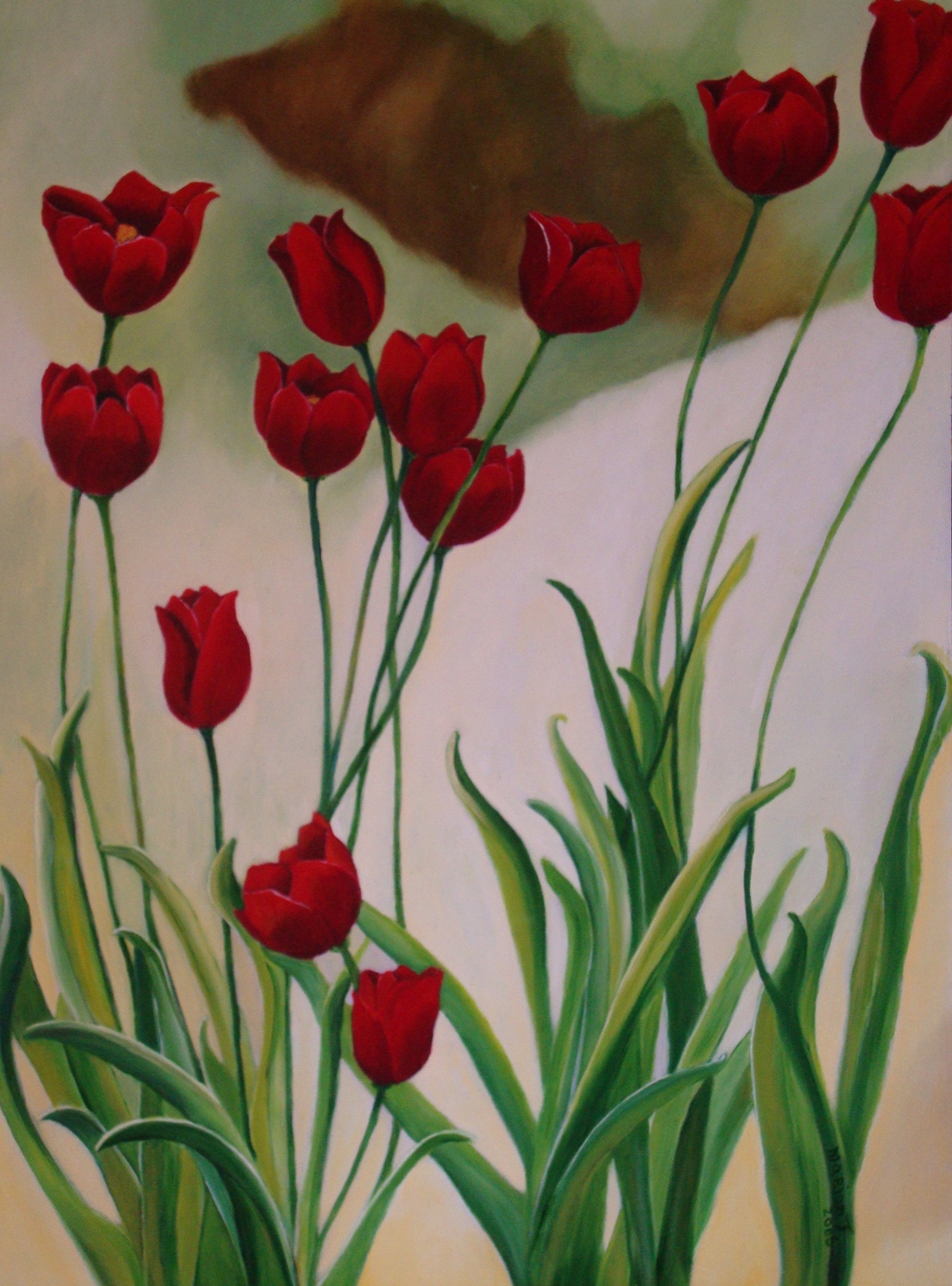 Tulpen op panel 60 x 40 br