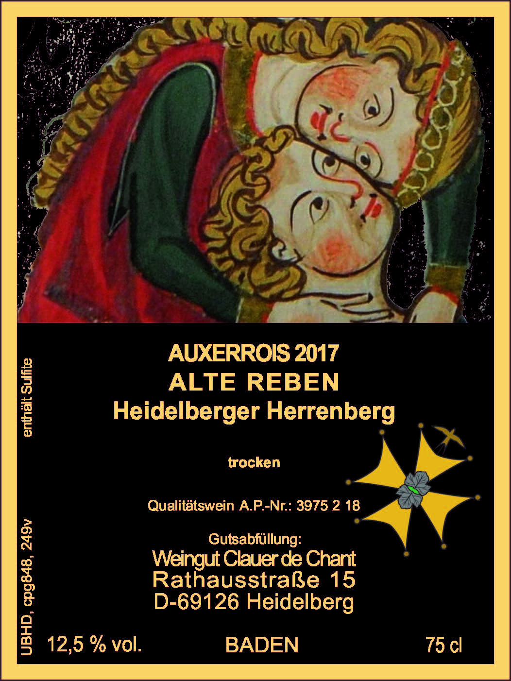 Auxerrois der Spitzenklasse; Internationale Auszeichnung durch Vinum Schweiz; Goldmedaille Deutschland