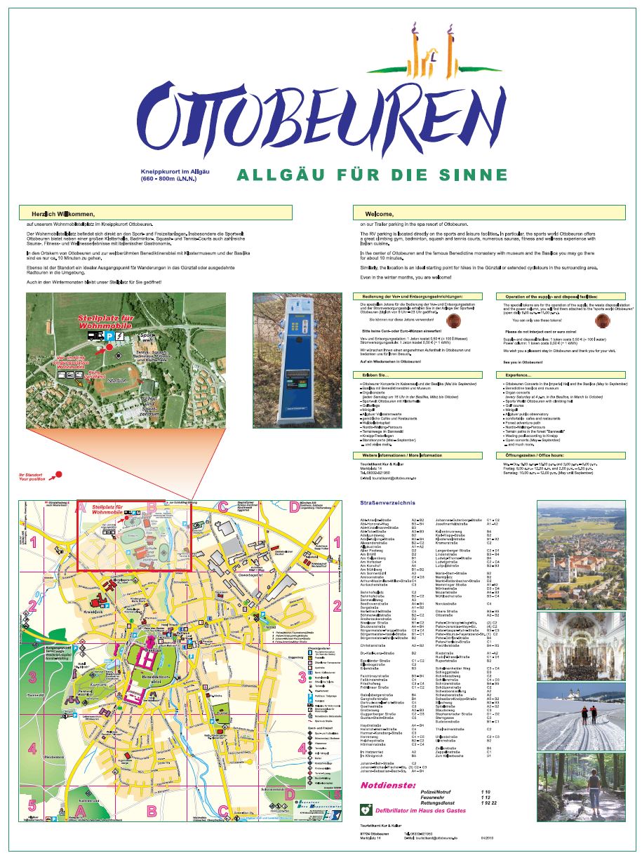 Ottobeuren Infotafel Wohnmobilstellplatz