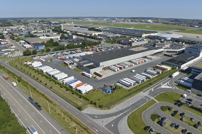 Cargo Village at Brussel Airport seen from above - company courtesy