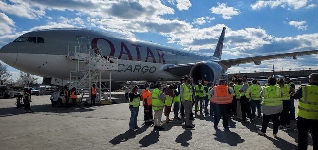 Showing potential future air cargo managers what goes on in air cargo. Image: Qatar Airways Cargo
