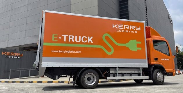 Premiering e-trucks in Hong Kong. Image: Kerry Logistics 