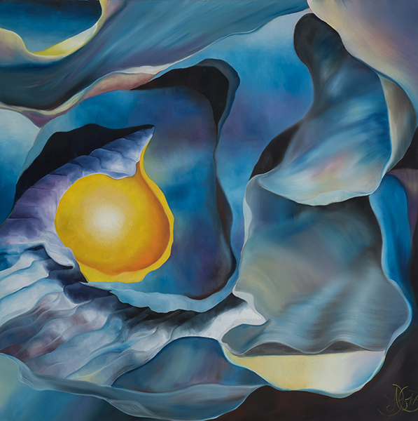 Mee/hr Gefühl 2, 100 x 100 cm, Öl auf Leinwand, 2017, Serie Mee/hr Gefühle