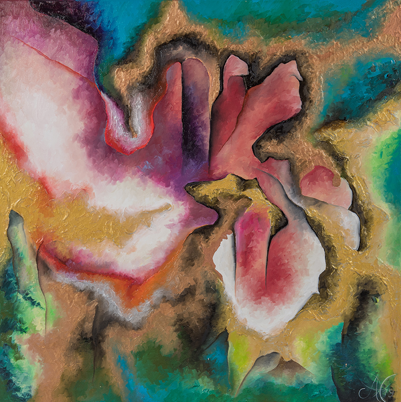 Weltenlicht "Intuition", 80 x 80 cm, Öl auf Leinwand, Serie Weltenlichter, 2019