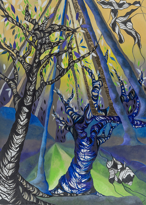 Wie zerronnen so gewonnen, Öl auf Leinwand, 100 x 140 cm , Serie Wandlung, 2018