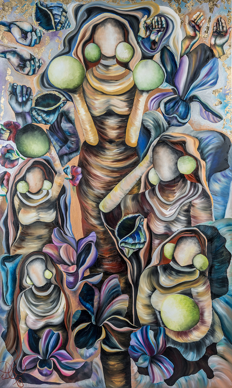 VerBindung, 120 x 200 cm, Öl auf Leinwand, 2019