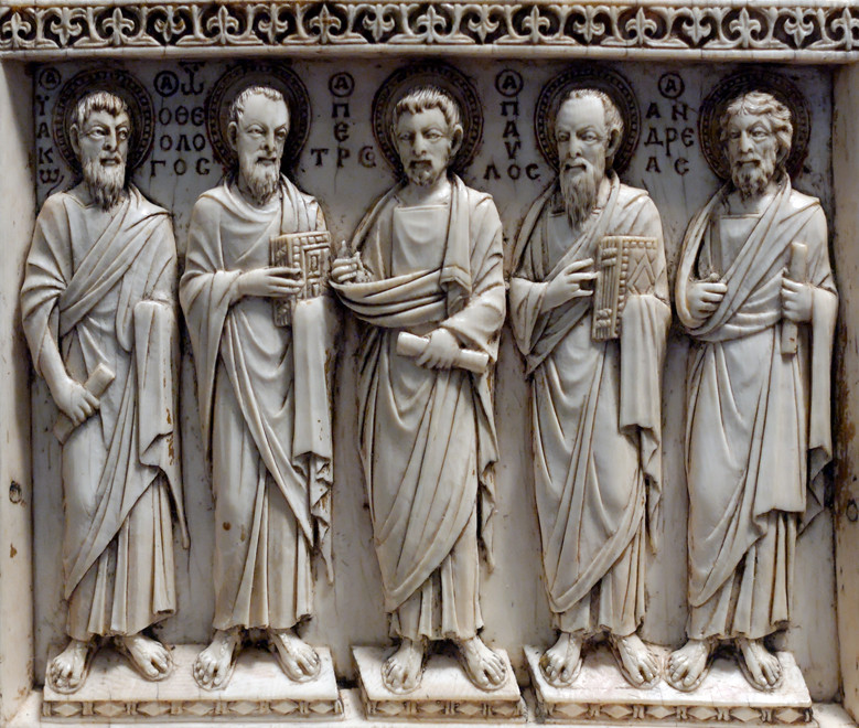 The Five Apostles, Harbaville Triptych, Louvre late tenth century Macedonian Age, Constantinople (Courtesy: Marie-Lan Nguyen) 