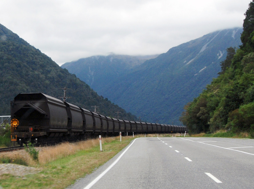 Catching-up on the Midland line coal train heading for the Otira Tunnel on the road to Authur's Pass