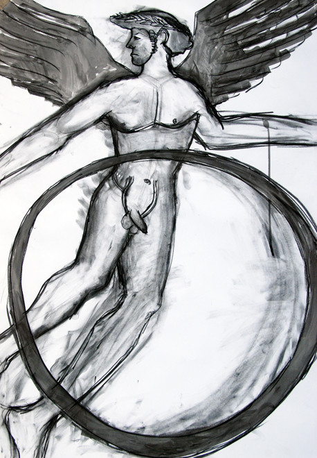 Greek Vase Guy 2009 (Charcoal Ink) (84x59) Fergus Murray