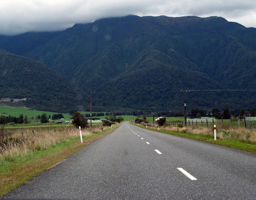 The approach to Authur's Pass and the mightily-wooded Alexander Range