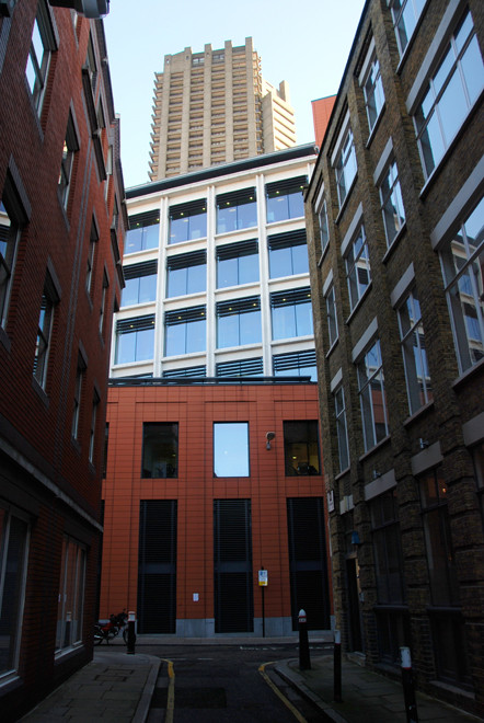 The Barbican's Lauderdale Tower from Middle Street, London 2008.