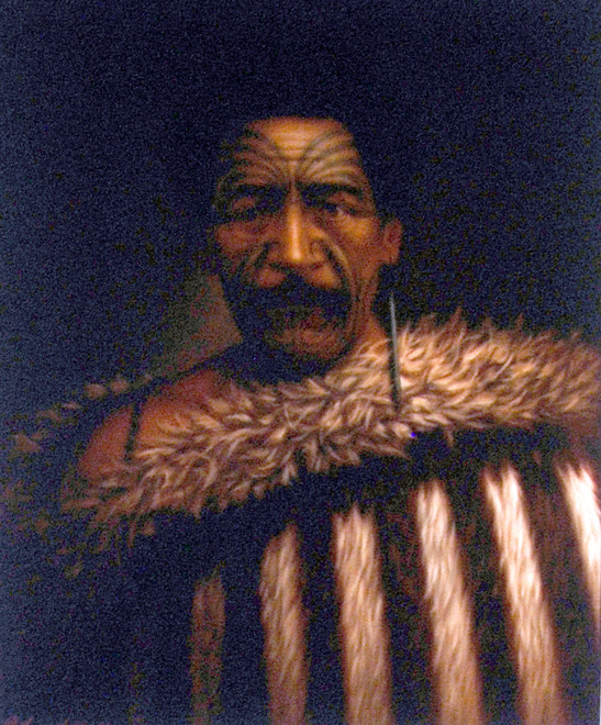 Tamati Pirimona Marino, Chief of Aorere (to become 'Collingwood'). He died in 1876 and is buried in Collingwood (G Lindauer 1870 - Aorere Centre display).