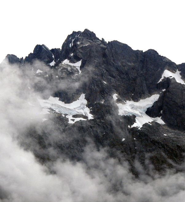 Mt Lyttle (1,899m) from the Glaciers Meet lookout north of The Divide and Lake Fergus.