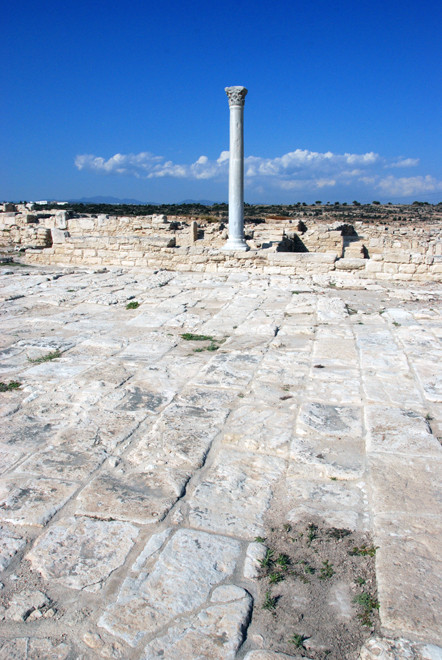 Remains of the 5th century basilica at Kourion, destroyed in the second Arab raid of 654AD (May 2012).