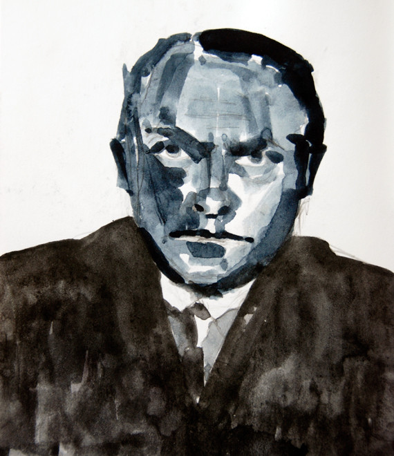 Study from Photo of Beckmann in the late 1920s (Watercolour and Pencil) (21x14) Fergus Murray