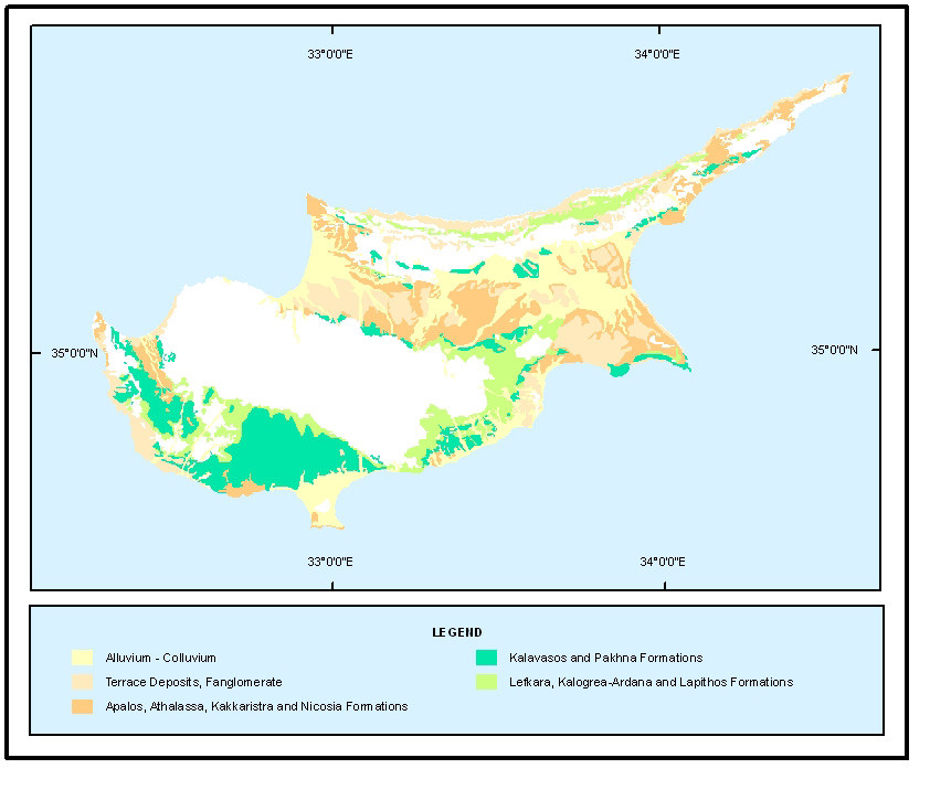 Geology of the non-mountain areas of Cyprus (c) Geological Survey Department)