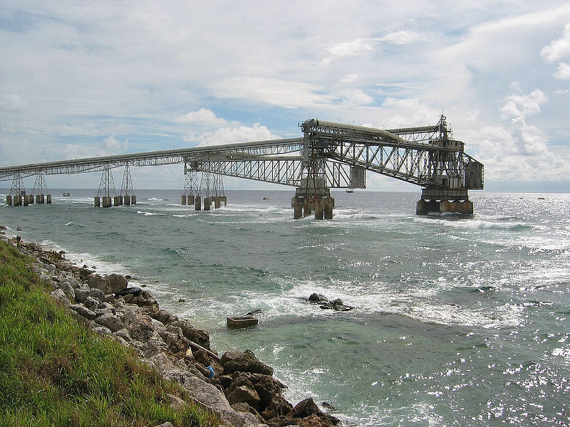 Phosphate loading station, Nauru, 2006. New Zeland has been a huge beneficiary of under-priced phosphates from Nauru whilst under the trusteeship of Australia, New Zealand and the UK.